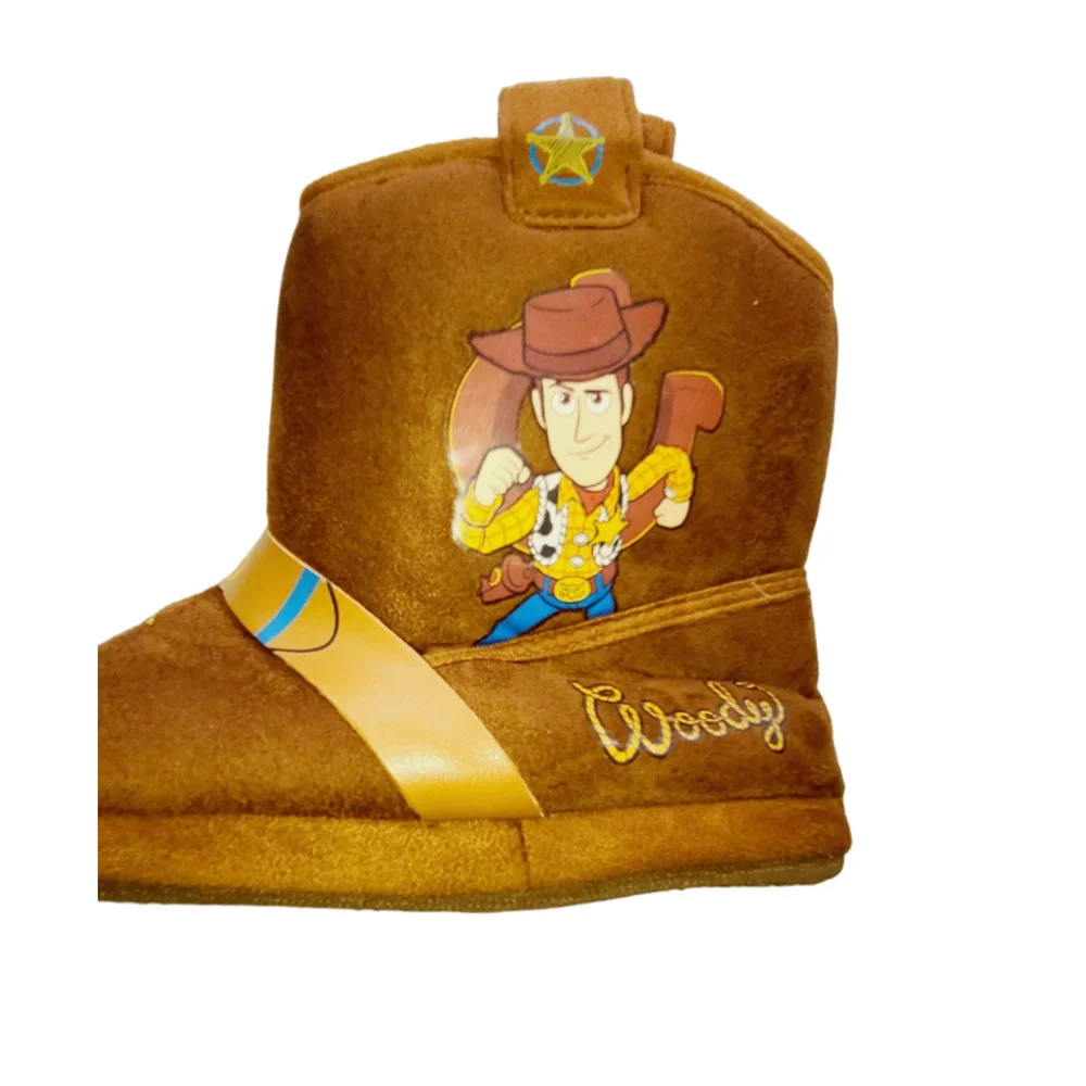 Disney Pixar Toy Story Woody Cowboy Boot Slippers Brown Kids Size 11-12